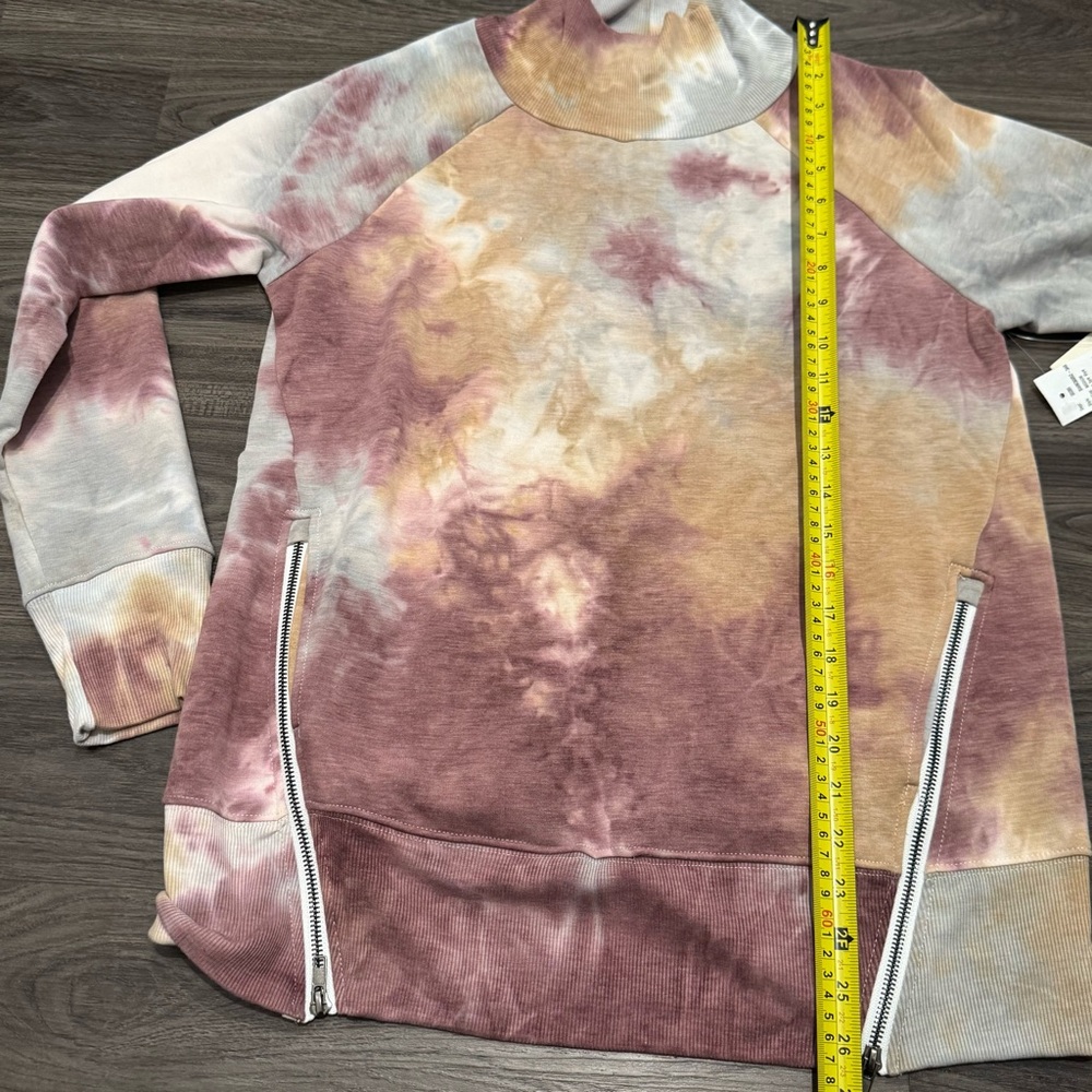 Sweatshirt Project NWT Size M Tie-Dye Zipper Detail Turtleneck Sweatshirt Top - Picture 8 of 8